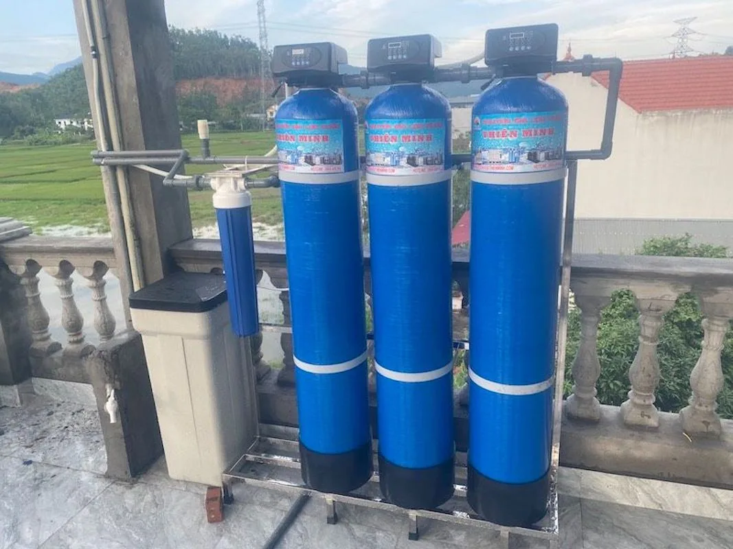 Máy xử lý nước giếng khoan được lắp đặt tại Hưng Yên