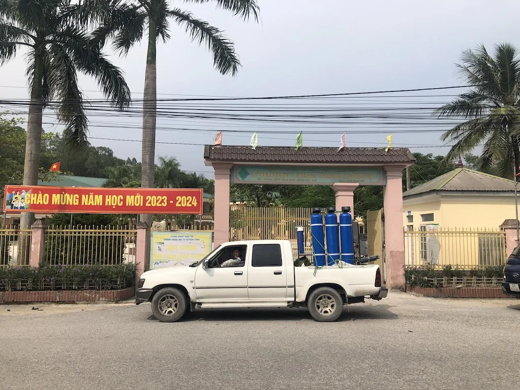 Máy lọc nước Thiên Minh được lắp đặt tại Trường THCS Nghi Công - Nghi Lộc - Nghệ An.